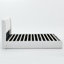 Lit coffre relevable rembourré, blanc, Queen-1072081878-1072081879