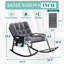 Fauteuil à bascule Papasan surdimensionné avec accoudoirs bas, coussin en velours côtelé doux et poche de rangement, structure métallique robuste, idéale pour l'intérieur et l'extérieur (chambre, salon, terrasse), orange.-1703121609
