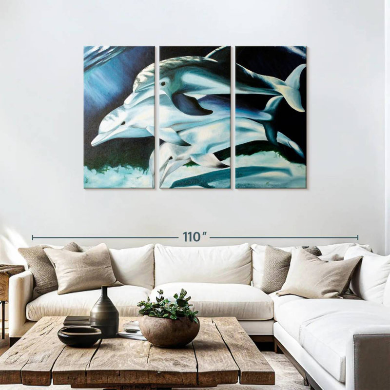 Brampt Dolphin Trio, 48" H x 74" W