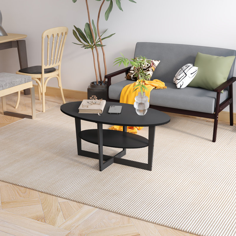 Table basse avec rangement en bois Modern Modern, Noyer