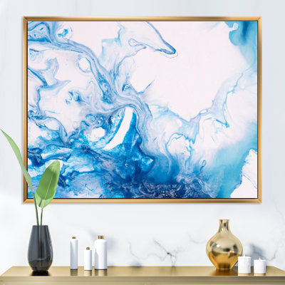 " Light Blue Ink Liquid Art II " Painting Print