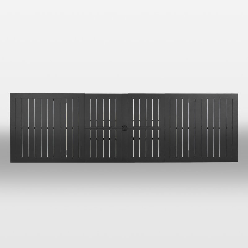 Ensemble repas d'extérieur en aluminium pour 10 personnes avec table rectangulaire et coussins
