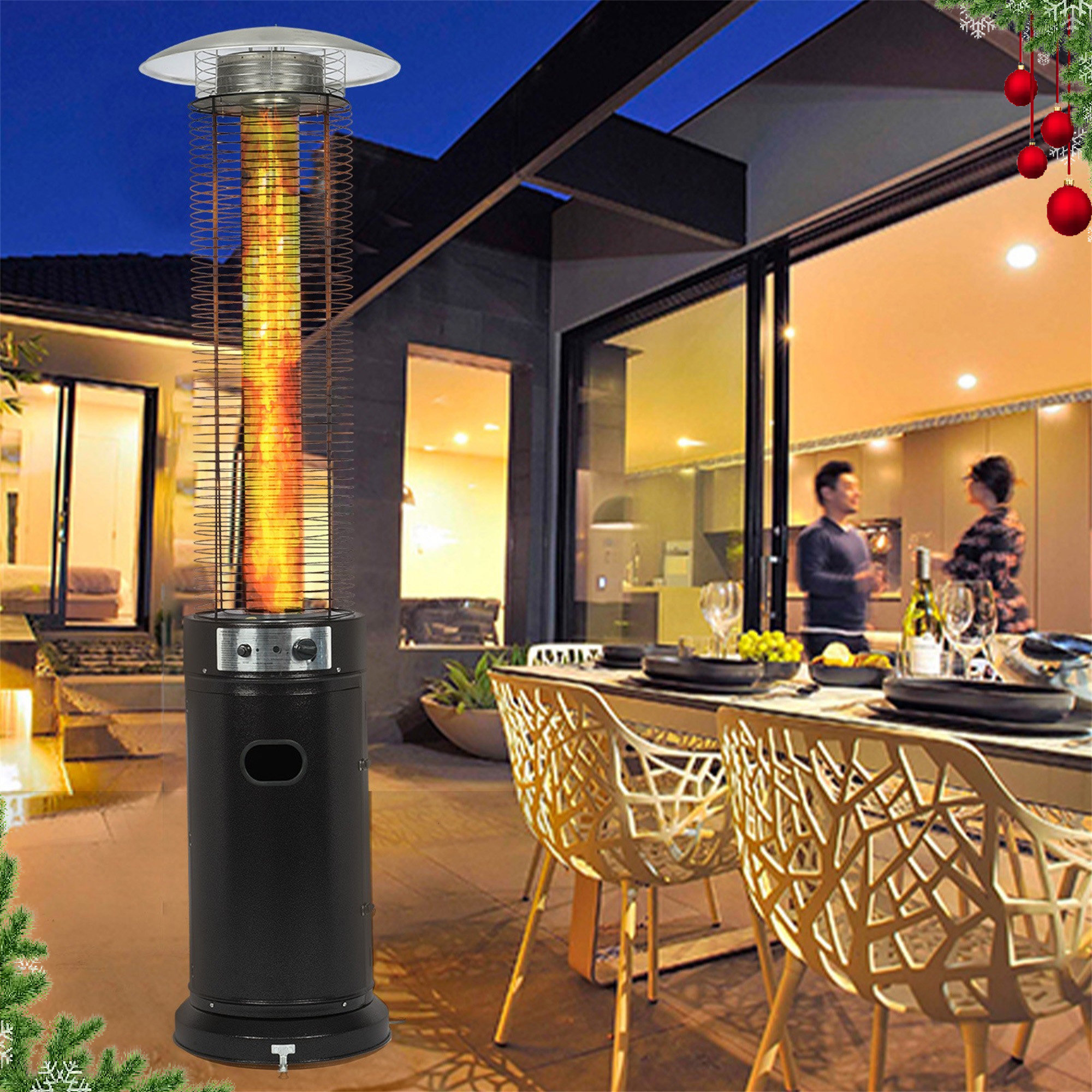 100000 BTU Wood Pellets Standing Patio Heater