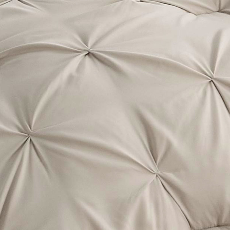 Édredon à plis pincés avec draps, taies d'oreiller et taies décoratives, Édredon de grande taille et 6 pièces supplément