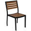 Table carrée en acier avec 4 chaises empilables en teck Agit-1908681010-1908681005