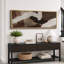 «Grunge Abstract Paint Stroke Effect Mid Mid Century Shape Contemporary Abstract Dynamic Black and White», reproduction encadrée sur toile-96074529-111376716