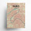 « paris city map », reproduction d’impression sur affiche en tricolore-22632178