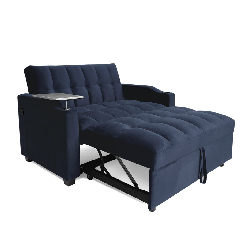 Williams Pull Out Sleeper Sofa, Blue