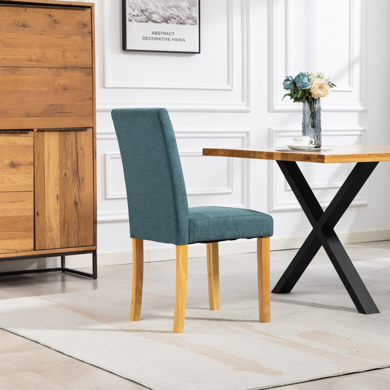 47.5cm H Polyester Upholstered Upholstered Back Parsons Chair, Teal