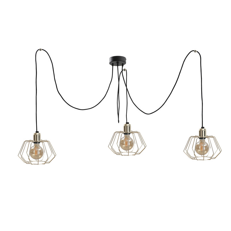 Bolanos 3 - Light Gold Geometric Pendant