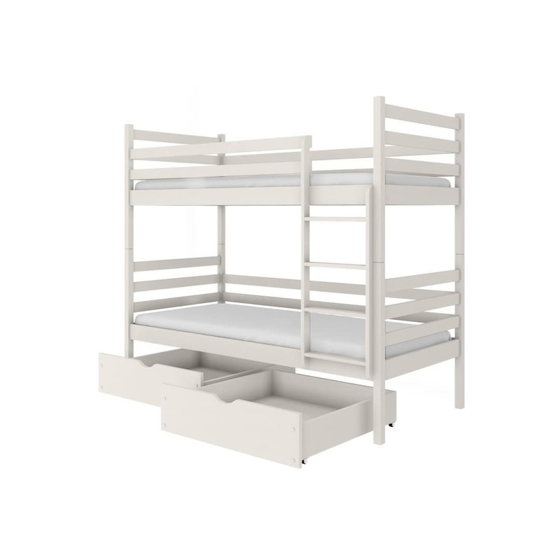Landis Single (3') Solid Wood Drawers Bed Frame with Mattress