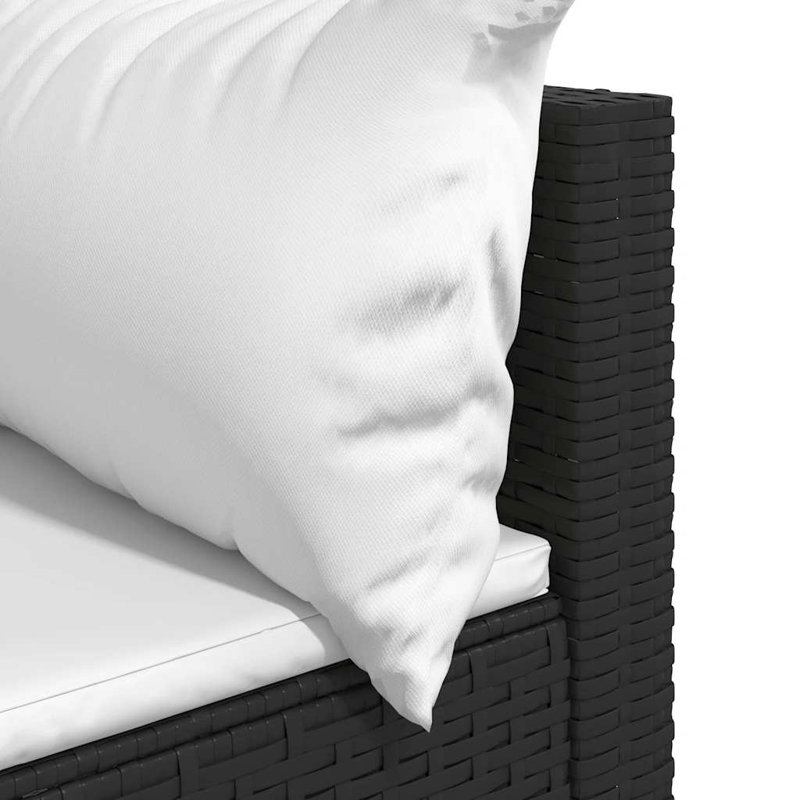 Malalai 2 - Person Patio Conversation Set with Cushions, White, Black