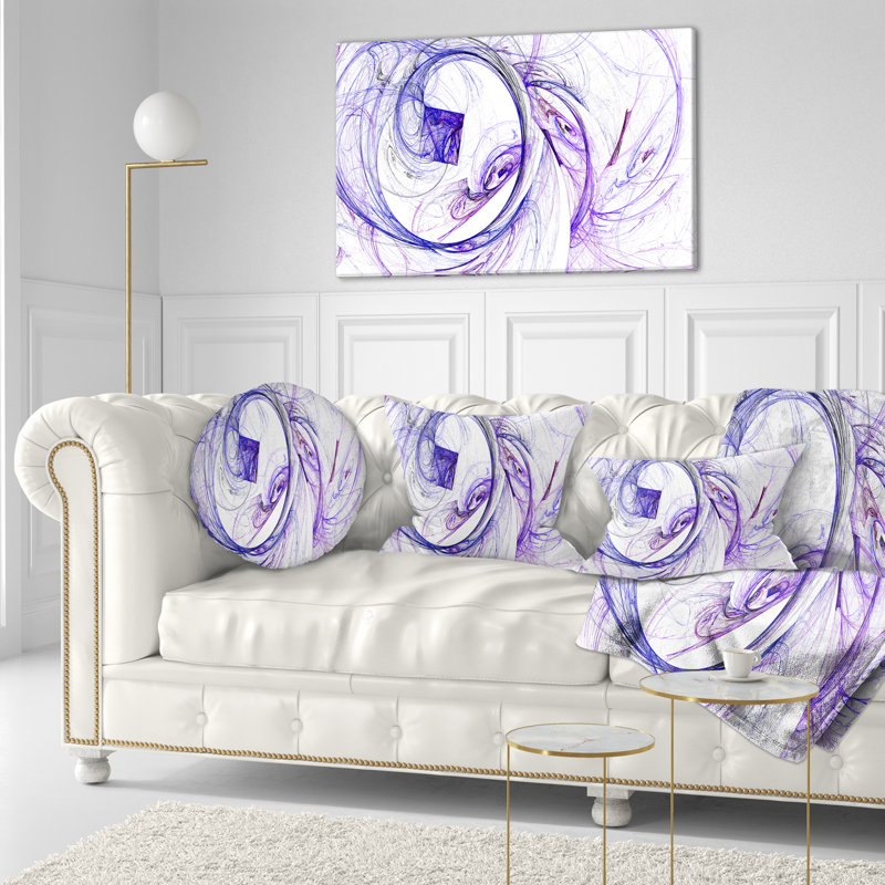 Billow Smoke - Coussin imprimé abstrait, Bleu / blanc