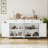67" Kitchen Island W/sliding Drop Leaf And Drawers & Adjustable Shelves, Rolling Mobile Island Table With /spice Rack & Towel Rack & Drawers For Dining Room Kitchen Dining Room 