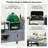 75.4" Outdoor Kitchen Island with Stainless Steel Sink, Solid Wood Rolling Grill Bar Cart for XL Green Egg & Pizza Prep BBQ-1074598975