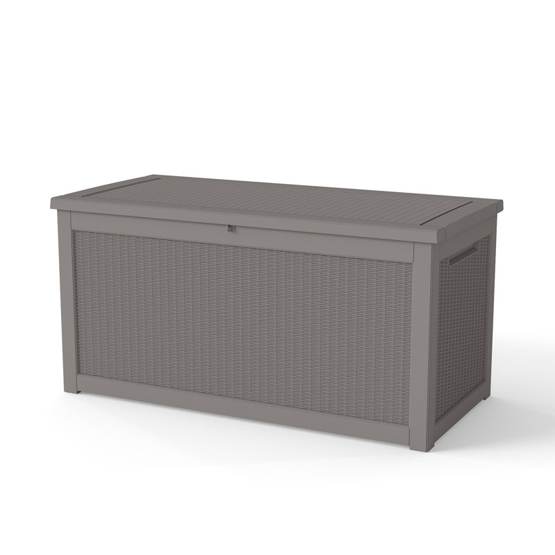 Boîte de rangement extérieure en résine pour oreillers d'extérieur, outils de jardin et fournitures de piscine, étanche, verrouillable 320 gallons