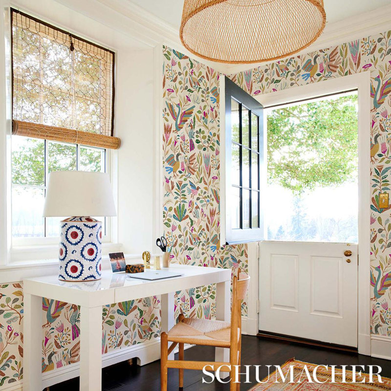 Schumacher x Abel Macias Canopy Wallpaper, Brown/Green
