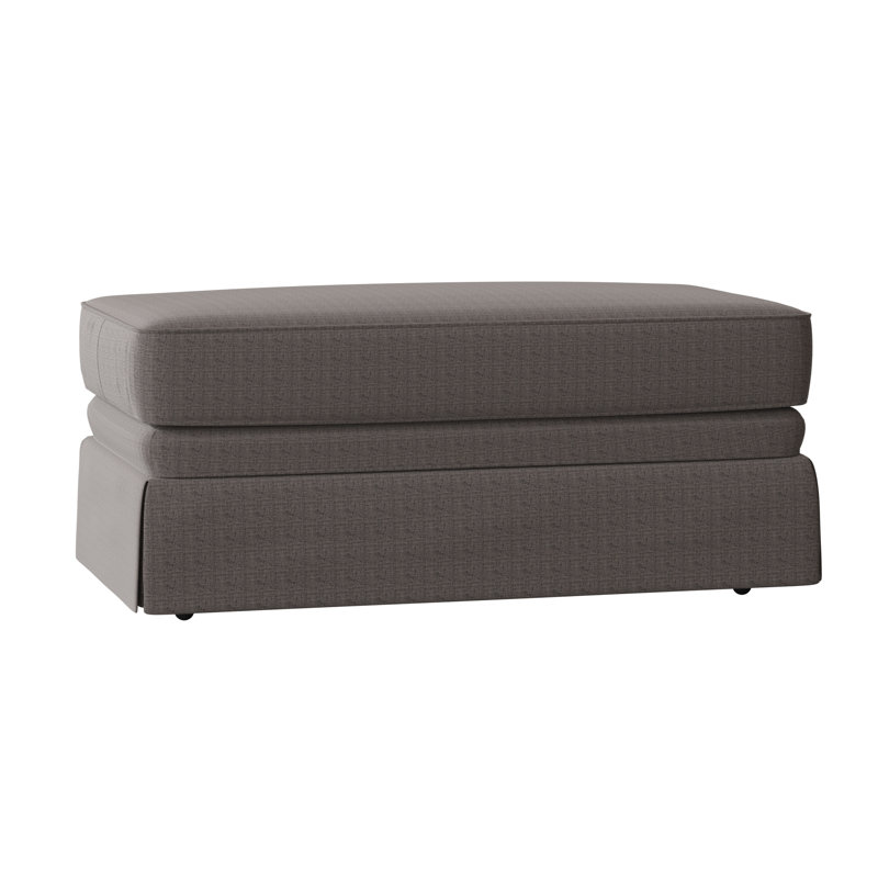Repose-pieds rectangulaire 45 po Atterbury, Lin texturé gris anthracite Zuma