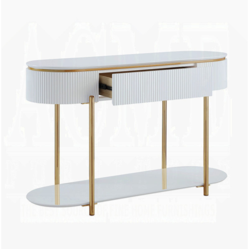 High Gloss Sofa Table with Metal Leg Gold Coffee Table