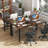 2PCS Large Office Table w/ Cable Grommet Sturdy Metal Legs for Boardroom