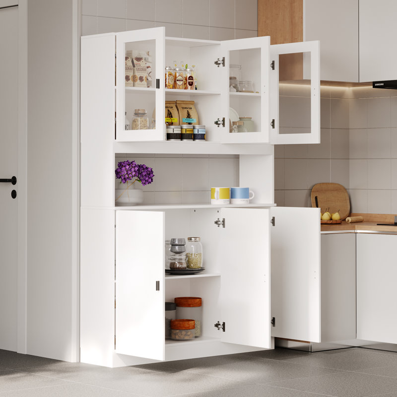 Armoire de cuisine avec portes en verre trempé