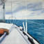 «Sail on the water» - Bateau côtier encadré décor mat-470580474-470580423