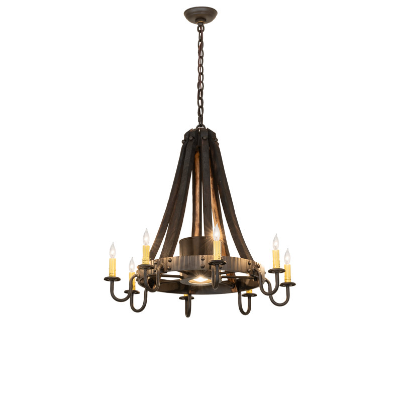 Lustre 8 lumières 27 po Madera