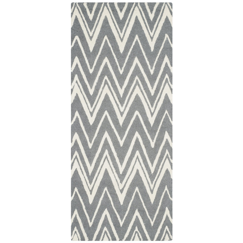 Ellicott Hand Tufted Wool Chevron Rug, Runner 2'6" x 8'