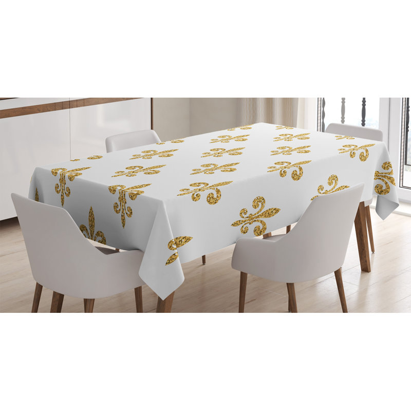 Fleur de Lis Geometric Tablecloth, 90" L x 60" W