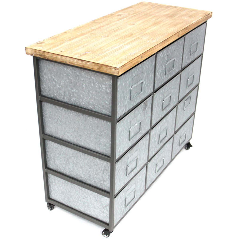 Furst Iron 102cm W 12 - Drawer Chest of Drawers