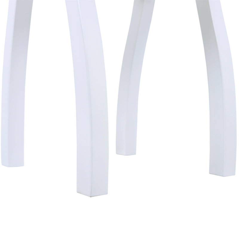 Table d'appoint en bois d'acacia, table de bout rectangulaire résistante aux intempéries pour patio, jardin et salon, polyuréthane blanc | Idée de cadeau