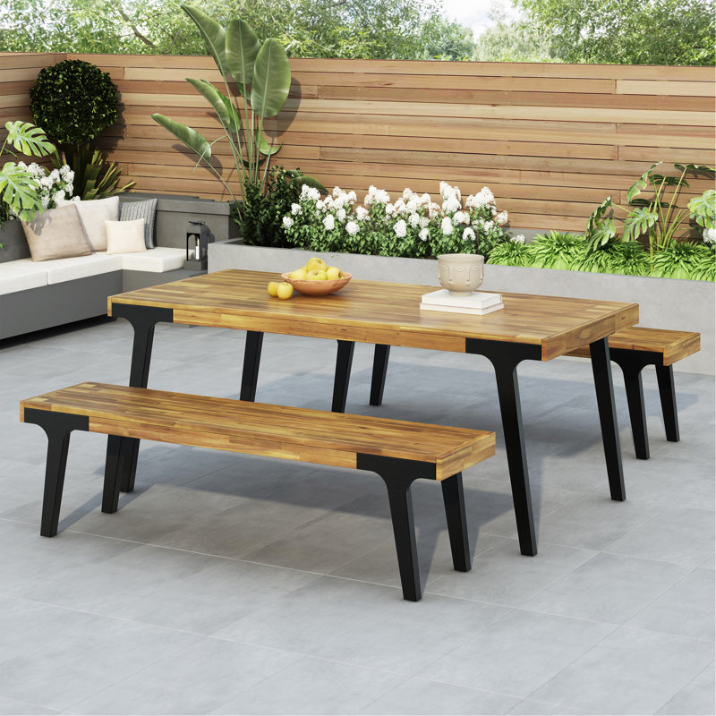 1 Dining Table, 2 Dining Benches