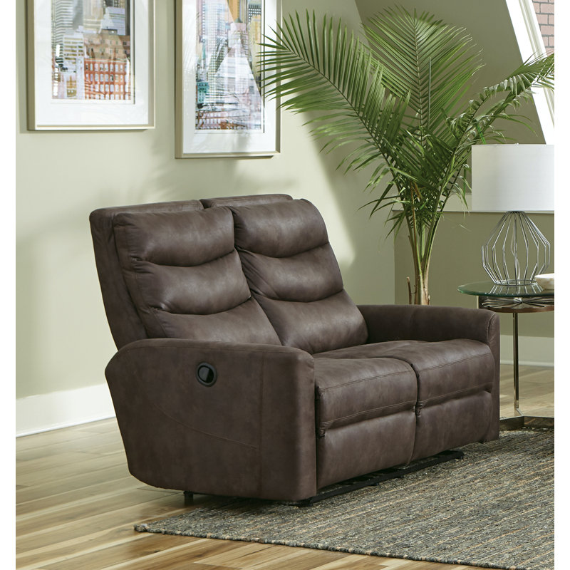 Causeuse inclinable à accoudoirs arrondis 56 po, Électrique, Beige