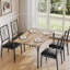 Ensemble de table de salle à manger 5 pièces pour 4 personnes, petite table de cuisine avec chaises rembourrées pour appartements et studios-128999240-128999242-128999244