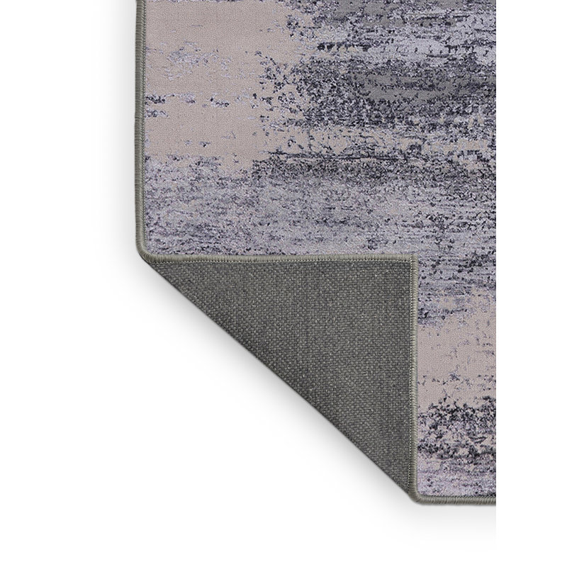 Tapis gris à motif abstrait Bryantown, Rectangle 7 pi x 9 pi
