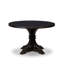 Ensemble de table de cuisine 7 pièces avec 6 chaises de cuisine en polyester texturé brun, haut dossier et une table de cuisine au fini noir sablé.-1662195591-1672200591