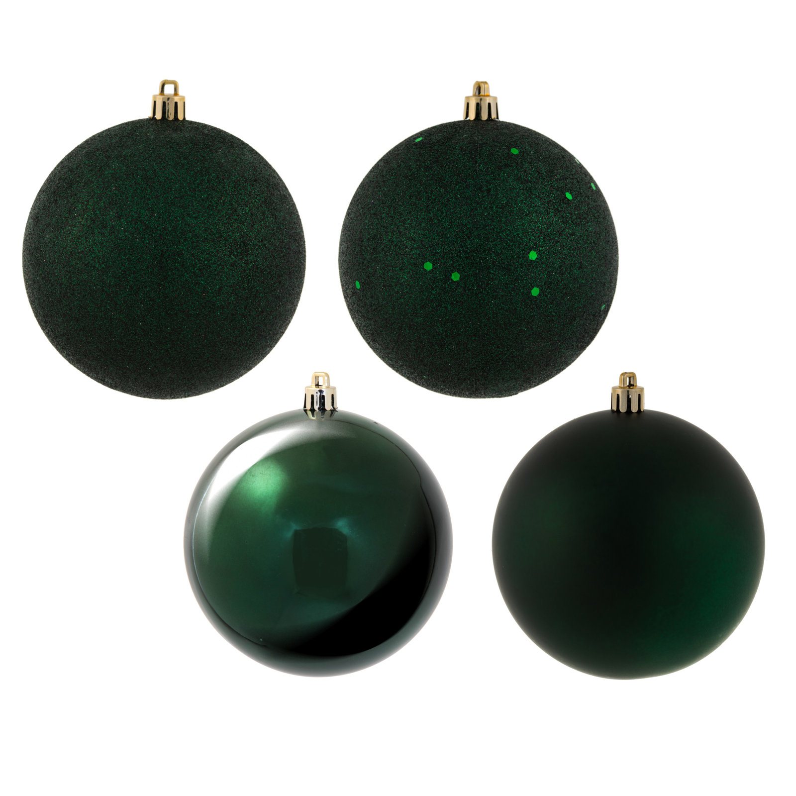 Holiday Décor Ball Ornament, 4" H x 4" W x 4" D, Midnight Green