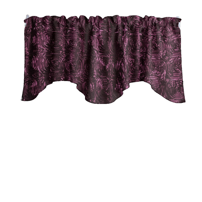 Cantonnière florale festonnée l 58 po, Prune