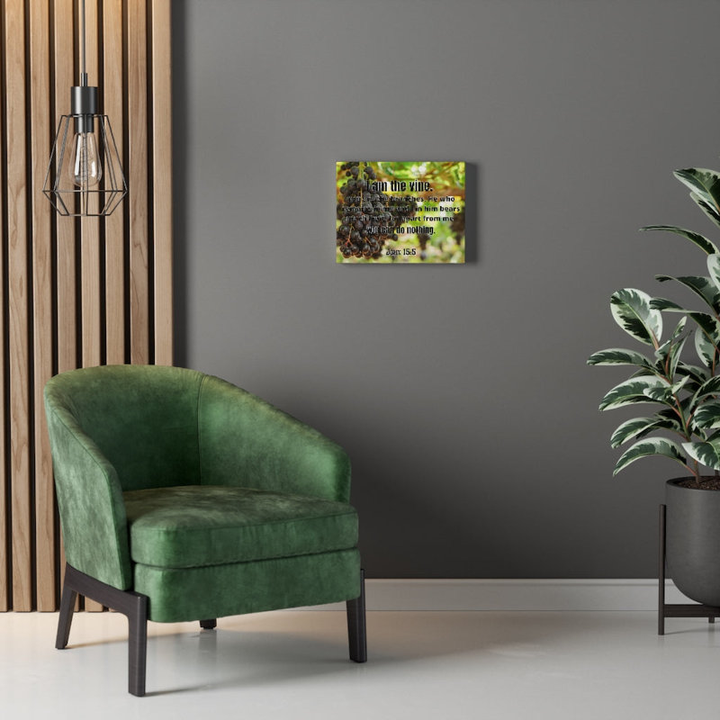 «I Am The Vine John 15: 5 Christian Wall Art Bible», impression de verset prêt à être accroché, H 18 po x l 24 po