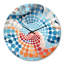 Horloge murale abstraite bleue et orange-101235981