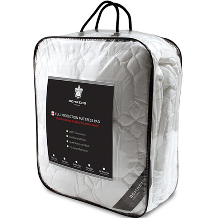 Full Size White Cotton Waterproof Mattress Topper with Stain Protection