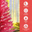 Arbre de Noël rouge 4 pi avec 50 lumières UL et 122 pointes en PVC