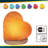 Himalayan Glow USB Salt Lamp, Multicolor Hand Carved Heart Shape Salt Lamp with Neem Wooden Base