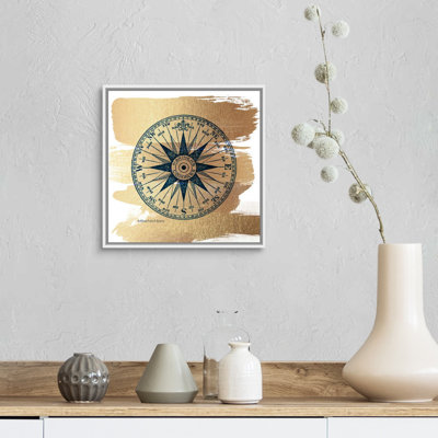 Or brossé rose Compass-impression sur toile