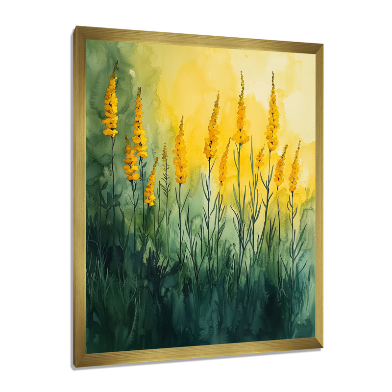 Nabors - art mural floral, H 32 po x l 24 po, Reproduction encadrée d'une seule photo, Doré