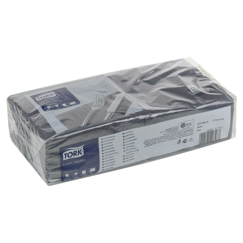 Tork Paper Solid Colour Round Napkin, Black