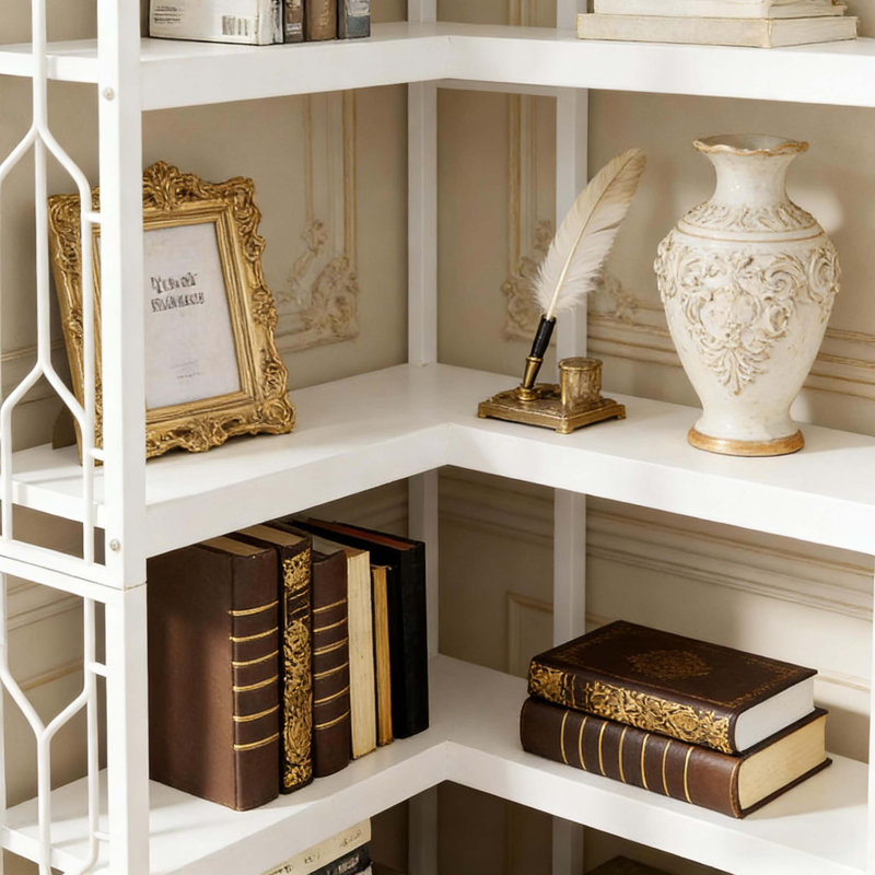 Étagère Nordic, bibliothèque de coin