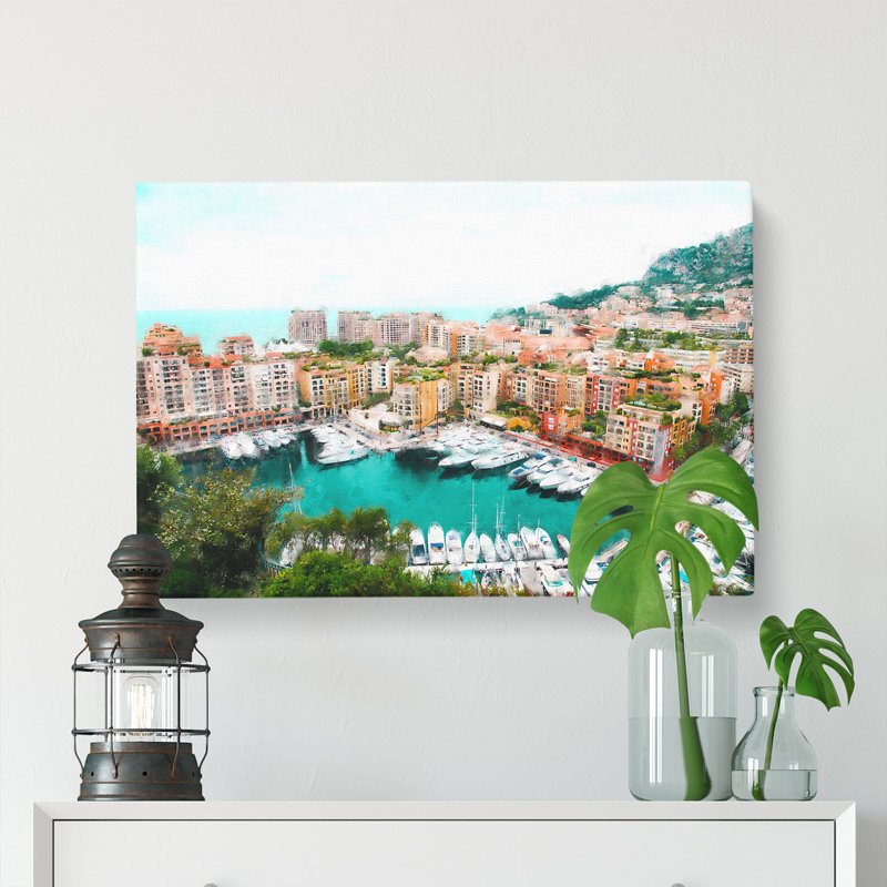 Yachts In Monte Carlo Monaco - Wrapped Canvas, 40cm H x 60cm W x 3cm D