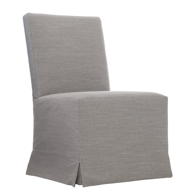 Gray Linen Upholstered Parsons Side Chair
