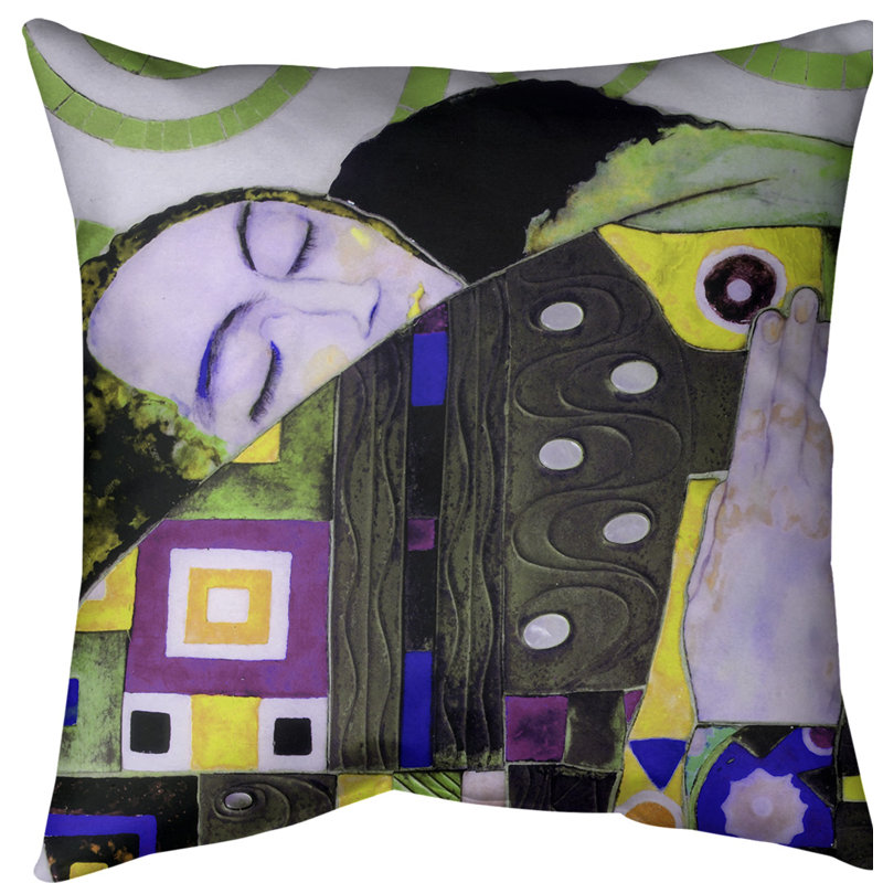 Coussin de jeté, 18 po x 18 po, Jaune / vert, Faux lin